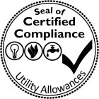UTILITY ALLOWANCES SEAL OF CERTIFIED COMPLIANCE
