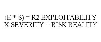 (E * S) = R2 EXPLOITABILITY X SEVERITY = RISK REALITY