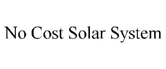 NO COST SOLAR SYSTEM