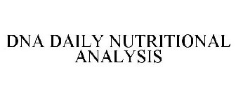 DNA DAILY NUTRITIONAL ANALYSIS