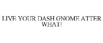 LIVE YOUR DASH GNOME ATTER WHAT!
