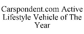 CARSPONDENT.COM ACTIVE LIFESTYLE VEHICLE OF THE YEAR