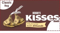 HERSHEY'S KISSES BRAND SINCE 1907 CLASSIC BAG MILK CHOCOLATE WITH ALMONDS