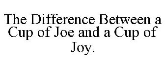 THE DIFFERENCE BETWEEN A CUP OF JOE AND A CUP OF JOY.