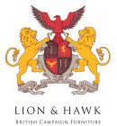 L H PRAESUMO INSEQUOR VESTRI SOMNIUM LION & HAWK BRITISH CAMPAIGN FURNITURE