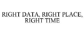 RIGHT DATA, RIGHT PLACE, RIGHT TIME