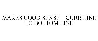 MAKES GOOD SENSE-CURB LINE TO BOTTOM LINE
