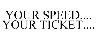 YOUR SPEED.... YOUR TICKET....