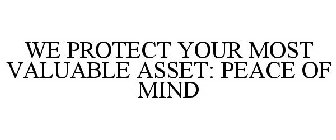 WE PROTECT YOUR MOST VALUABLE ASSET: PEACE OF MIND