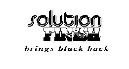 SOLUTION FINISH BRINGS BLACK BACK