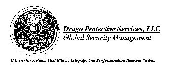 D DRAGO PROTECTIVE SERVICES, LLC GLOBAL SECURITY MANAGEMENT IT IS IN OUR ACTIONS THAT ETHICS, INTEGRITY, AND PROFESSIONALISM BECOME VISIBLE.