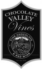 CHOCOLATE VALLEY VINES FINE CHOCOLATE & RED WINE 14% ALC./VOL