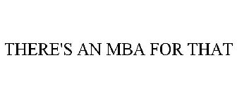 THERE'S AN MBA FOR THAT