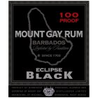 MOUNT GAY RUM BARBADOS PERFECTED BY TRADITION SINCE 1703 100 PROOF ECLIPSE BLACK PRODUCT OF BARBADOS PRODUCED, BLENDED AND EXPORTED BY MOUNT GAY DISTILLERIES LIMITED BRANDONS, ST. MICHAEL, BARBADOS, W