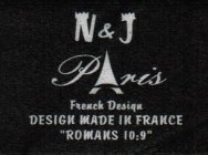 N & J PARIS FRENCH DESIGN DESIGN MADE IN FRANCE 