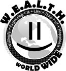 W.E.A.L.T.H. WILLINGLY EXPECTING A LIFETIME OF HAPPINESS WORLDWIDE
