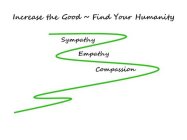 INCREASE THE GOOD FIND YOUR HUMANITY SYMPATHY EMPATHY COMPASSION