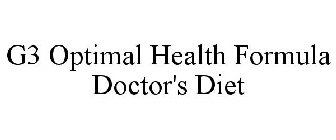 G3 OPTIMAL HEALTH FORMULA DOCTOR'S DIET