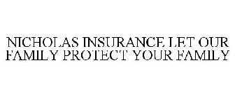 NICHOLAS INSURANCE LET OUR FAMILY PROTECT YOUR FAMILY