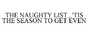 THE NAUGHTY LIST...'TIS THE SEASON TO GET EVEN