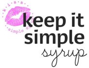 ..K.I.S.S .. .. SIMPLE SYRUP KEEP IT SIMPLE SYRUP