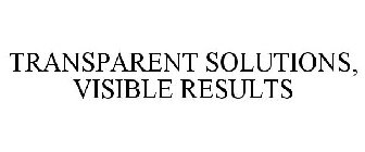 TRANSPARENT SOLUTIONS, VISIBLE RESULTS