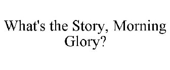 WHAT'S THE STORY, MORNING GLORY?