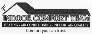 INDOOR COMFORT TEAM HEATING - AIR CONDITIONING - INDOOR AIR QUALITY COMFORT YOU CAN TRUST.