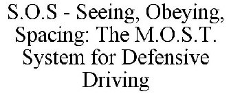 S.O.S - SEEING, OBEYING, SPACING: THE M.O.S.T. SYSTEM FOR DEFENSIVE DRIVING