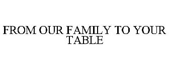 FROM OUR FAMILY TO YOUR TABLE