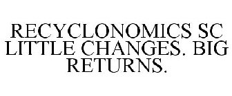 RECYCLONOMICS SC LITTLE CHANGES. BIG RETURNS.