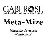 GABI ROSE TRAINING OF THE BODY BEGINS WITH THE MIND META-MIZE NATURALLY INCREASES METABOLISM*