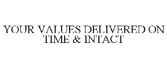 YOUR VALUES DELIVERED ON TIME & INTACT