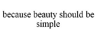 BECAUSE BEAUTY SHOULD BE SIMPLE