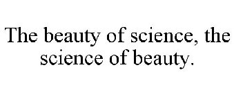THE BEAUTY OF SCIENCE, THE SCIENCE OF BEAUTY