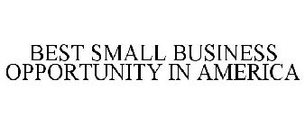 THE BEST SMALL BUSINESS OPPORTUNITY IN AMERICA