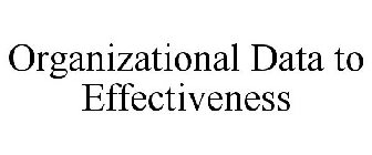 ORGANIZATIONAL DATA TO EFFECTIVENESS