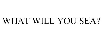 WHAT WILL YOU SEA?