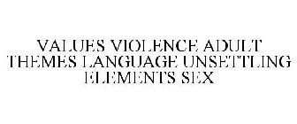 VALUES VIOLENCE ADULT LANGUAGE UNSETTLING ELEMENTS SEX