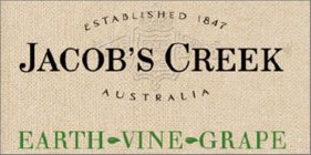 JACOB'S CREEK EARTH VINE GRAPE ESTABLISHED 1847 AUSTRALIA