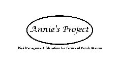 ANNIE'S PROJECT RISK MANAGEMENT EDUCATION FOR FARM AND RANCH WOMEN