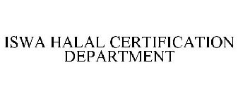 ISWA HALAL CERTIFICATION DEPARTMENT