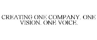 CREATING ONE COMPANY. ONE VISION. ONE VOICE.