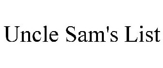 UNCLE SAM'S LIST