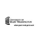 UNIVERSITY OF MARY WASHINGTON WHERE GREAT MINDS GET TO WORK