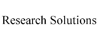 RESEARCH SOLUTIONS