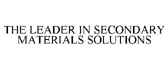 THE LEADER IN SECONDARY MATERIALS SOLUTIONS