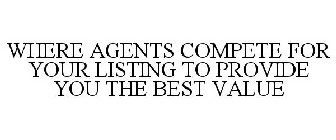 WHERE AGENTS COMPETE FOR YOUR LISTING TO PROVIDE YOU THE BEST VALUE