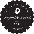 YES, YOU LOOK BEAUTIFUL. INGRID & ISABEL BORN 2001 SAN FRANCISCO, CA