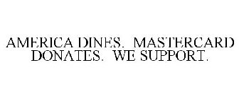 AMERICA DINES. MASTERCARD DONATES. WE SUPPORT.